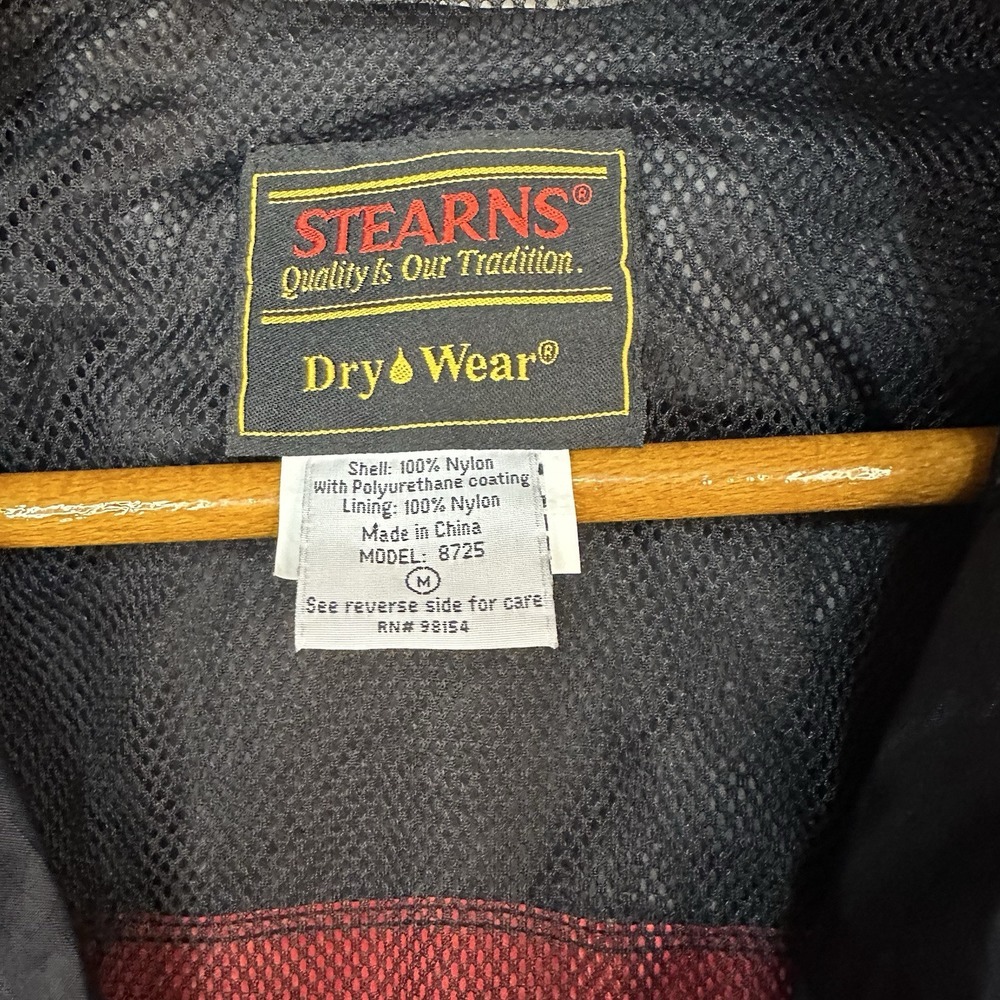 Sterns Dry Wear Jacket‎ Men's Medium Hooded Rain Jacket Waterproof Red *Flawed* - Picture 3 of 14